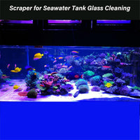 Vimvins aquarium algae scraper with wide handle, hanging hole and 10 replacement razor blades - view 4