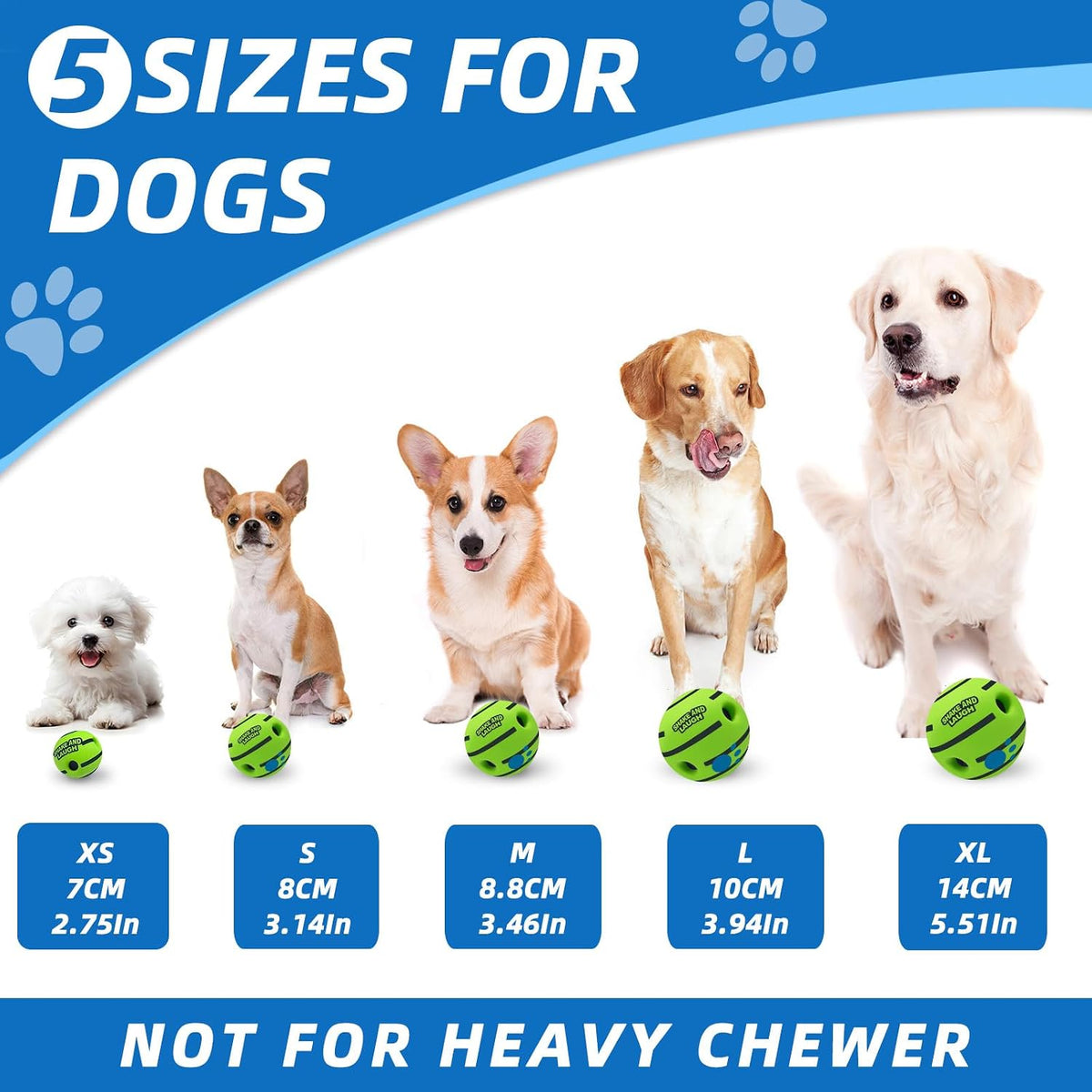 Dog Toys Ball, Interactive, M - Classic / M 3.46 in (8.8 cm) - image 3