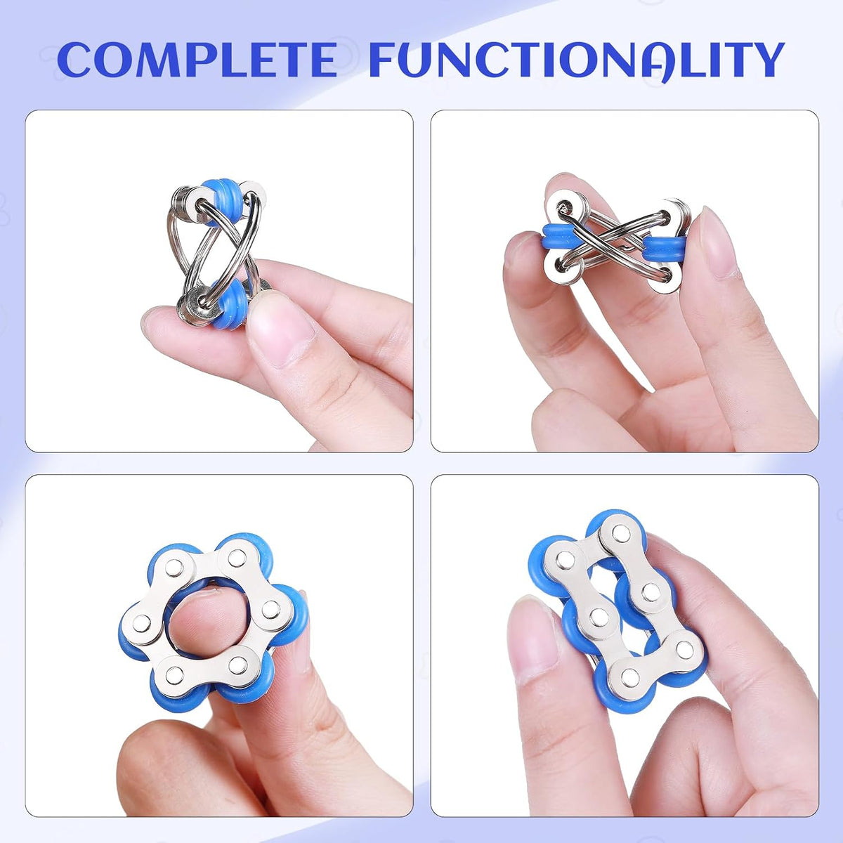 8Pcs Sensory Fidget Toys with Fidget Spinner - Blue - image 3