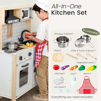 Tiny Land Play Kitchen for Kids, Real Lights - White - image 4