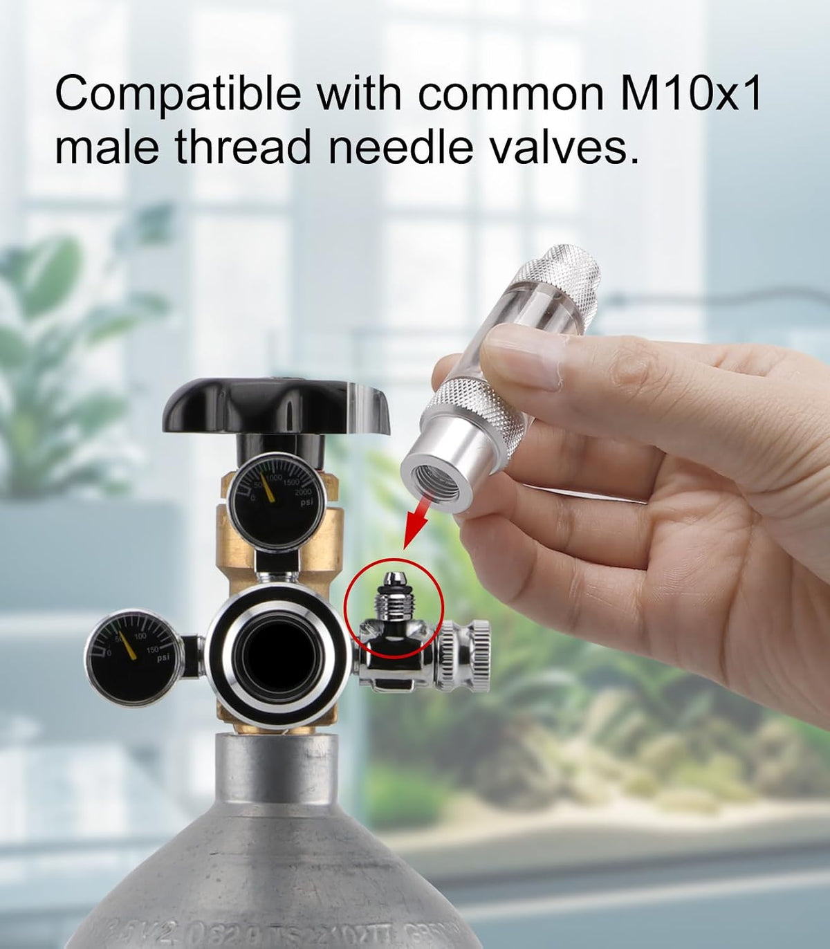 Aquarium CO2 Bubble Counter with Built-in Check Valve for CO2 - single-head - image 2