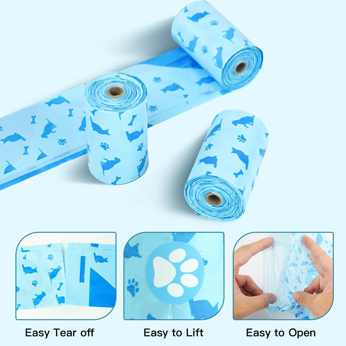 Joyeux 240 Count Ocean Scent Dog Poop Bags Rolls, with Dispenser - 240 Count (Pack of 2) / Blue - image 4
