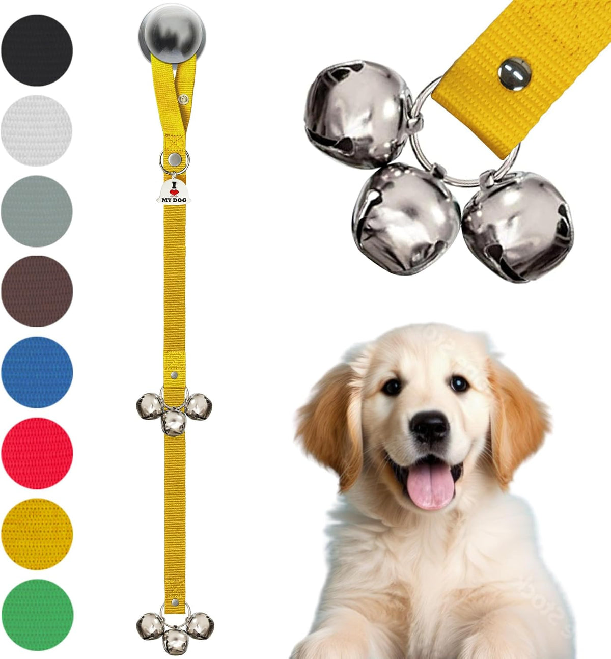 Caldwell's Pet Supply Co. Dog Potty Bells, Dog Door Bell - One Potty Bell / Yellow