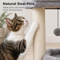 PEQULTI Small Cat Tree Tower for Indoor Cats - Grey / M(15.7"L x 15.7"W x 26.7"H) - image 3