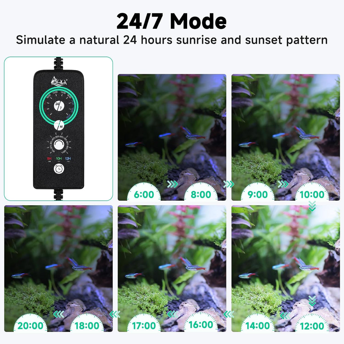 AQQA LED Aquarium Light, 24/7 & DIY Mode Full Spectrum Fish Tank Light – Essentials for Fish - For 48-55 inch fish tank - image 4