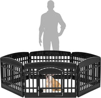 IRIS USA 4-Panel Dog Playpen, Pet Enclosure - 8 Panel - 24" H / Black - image 4