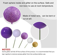 ASTARON 50 Pcs Ball Cake Topper Sticks Mini Balloons for Cake - Purple Series - image 3