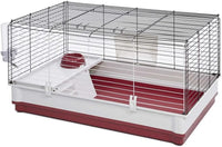 Midwest Homes for Pets Deluxe Rabbit & Guinea Pig Cage - Maroon/White / Standard Rabbit Cage