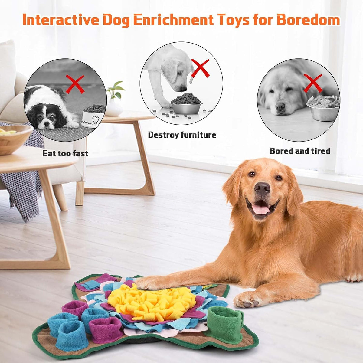 Snuffle Mat for Small Medium Dogs Nose Smell Training - Grey - image 4