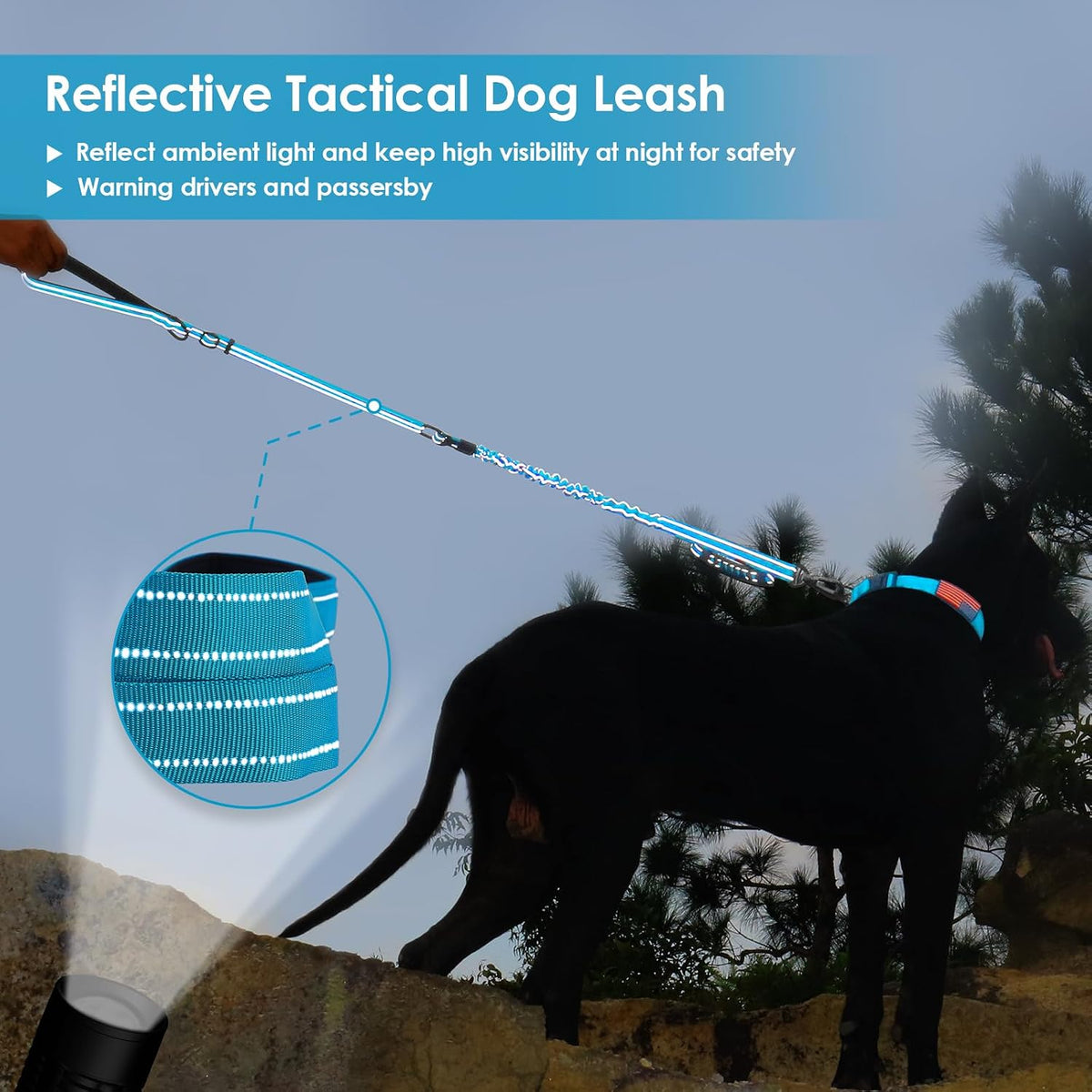 AUBELL Tactical Dog Leash Heavy Duty - Blue - image 2