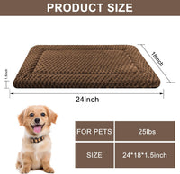 Dog Bed Mat,Reversible & Ultra Soft Kennel Pad-Machine Washable Pet Bed for Dogs & Cats-All-Weather - 24.0" L x 18.0" W x 1.5" Th / Dark Brown - image 2