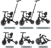 Glaf white toddler tricycle with parent push handle - view 9