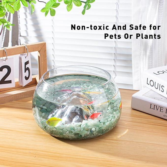 Crystal Chips Bulk Green Aventurine Crushed Quartz Stones Pebbles, 5-7mm Polished Tumbled Healing Crystal Chips Crushed Rocks Jade Pebbles for Aquarium, Garden and Home - 3 Lbs