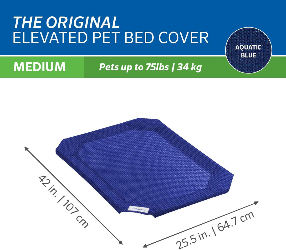 Original Pet Bed Replacement Cover - Aquatic Blue / Medium / Medium - image 3