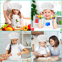 Kids Apron and Chef Hat Set Adjustable Child Art Aprons with 2 - A-white / Small - image 3