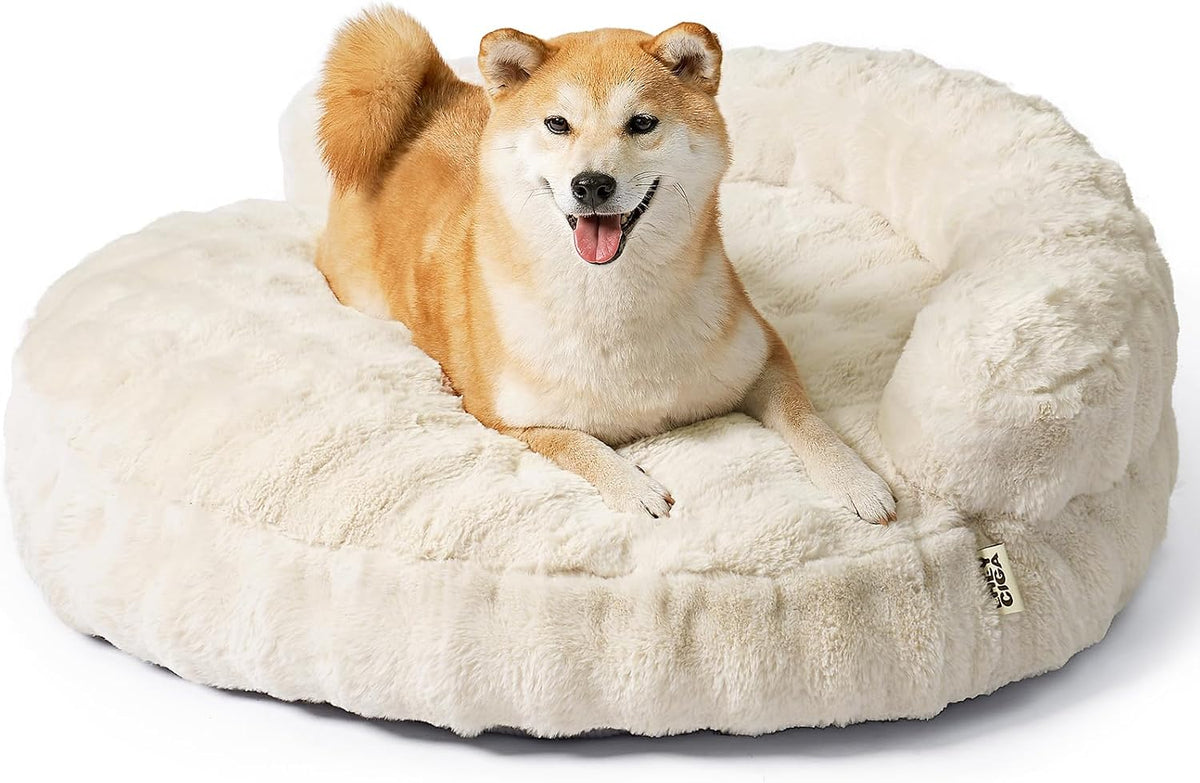 EHEYCIGA Soft Cat Couch Bed for Indoor Cats - 36"L x 36"W x 9"Th / Cream