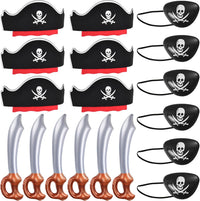 ZeeDix 9 Pcs Pirate Accessories for Kids - Black