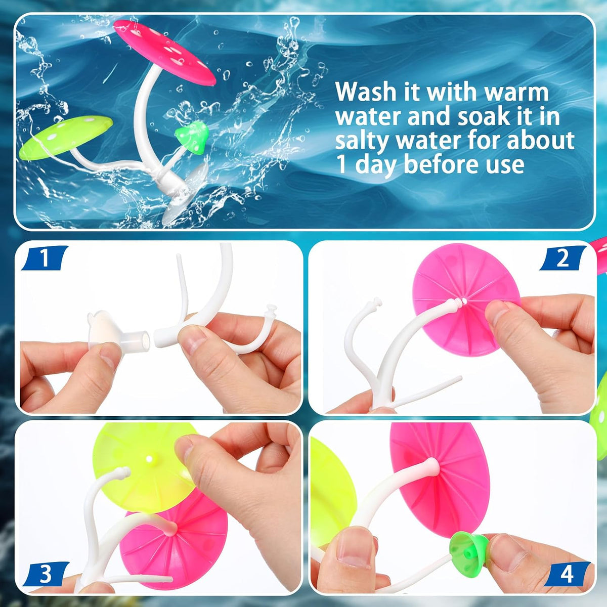 Boao 4 Pcs Betta Fish Bed Leaf Hammock Fish Tank Accessories - Mushroom - image 4