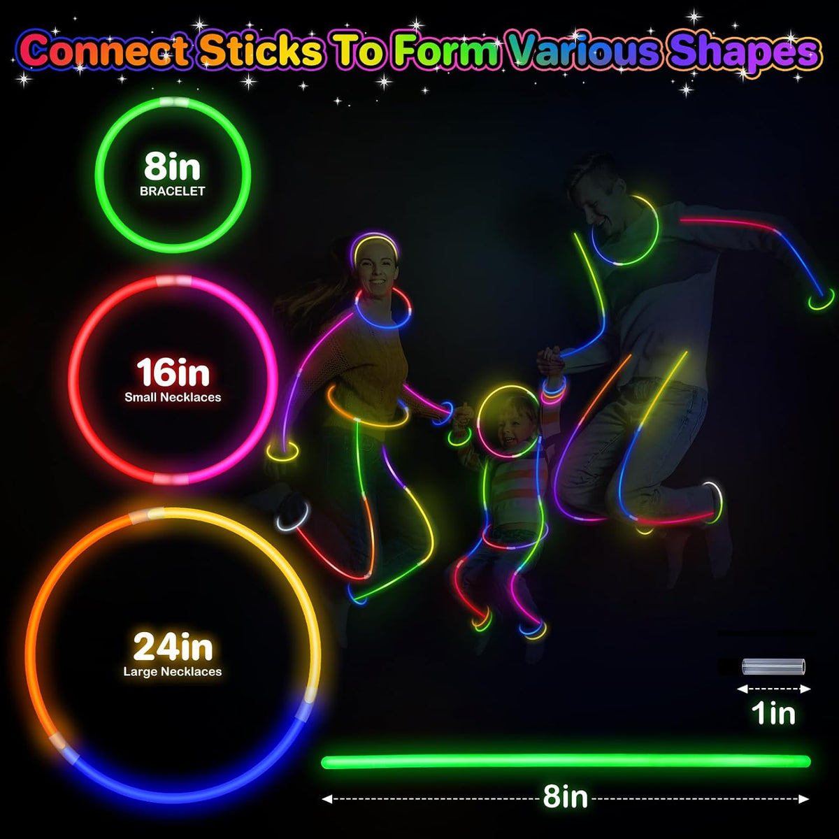 SpringFlower 100 PCS Glow Sticks Bulk Party Favors - 500 Pack - image 3