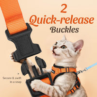 Cat Harness and Leash Set, Adjustable and Escape Proof - Orange / Xs - image 4