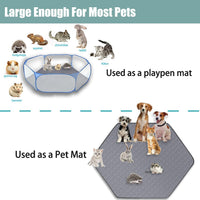 Octagon Dog Playpen Mat Washable Leakproof Pet Liner, 29' - Gray / Hexagon-47' - image 2