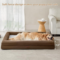 WNPETHOME XXXL Big Dog Bed, Washable Dog Couch with Removable Waterproof Cover, Orthopedic Large Pet Sofa Bed with Bolster Sides for Sleeping