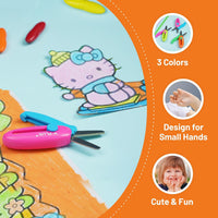 Safety Scissors for Kids, 3Pcs Retractable Toddler Scissors for Preschool – Fun for Kids & Family - Orange - image 2