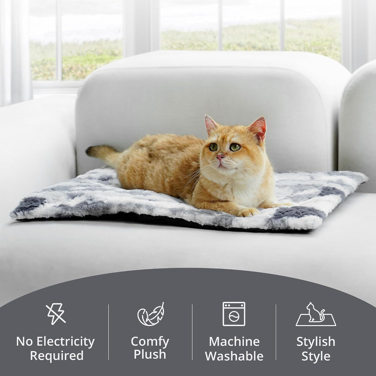 Self Warming Cat Pad, 24" x 18" - Gray / 24 x 18 in - image 2