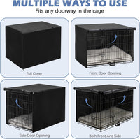 Akinerri Dog Crate Cover, Double Door Waterproof Kennel Cover - 24.0"L x 18.0"W x 19.3"H / Black - image 4