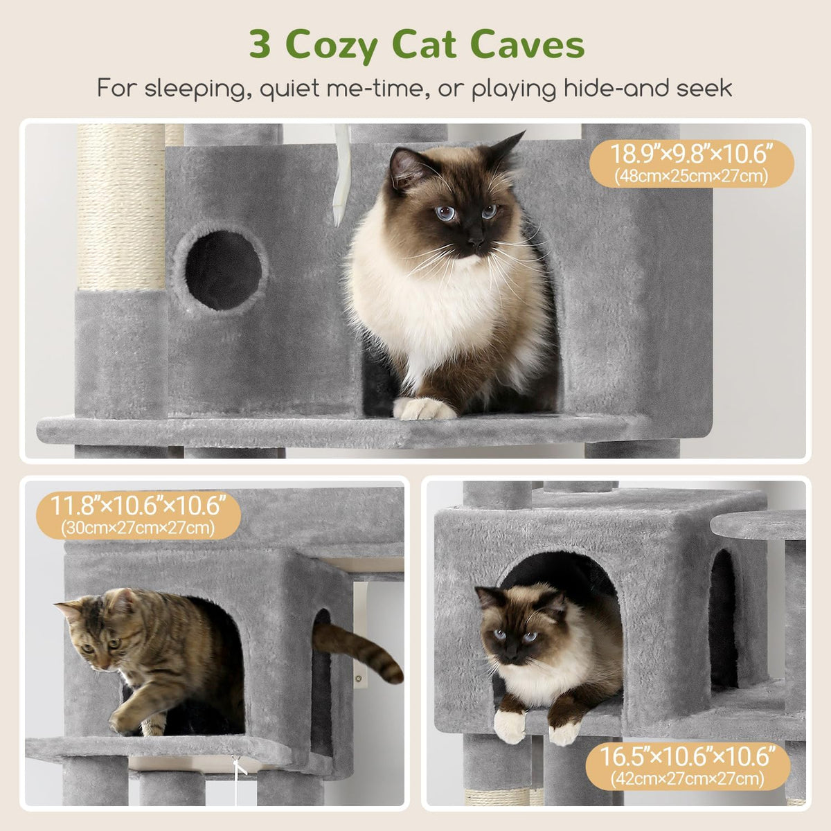 Globlazer F66 Corner Cat Tree - Light Grey / 66 inch - image 4