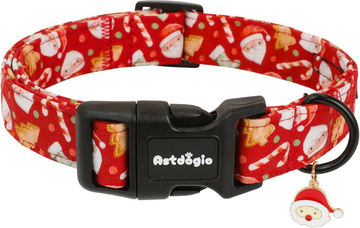 Medium Dog Collars for Male Dogs - Magic Red Christmas / S
