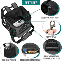 PetAmi Dog Bike Basket, Soft-Sided Ventilated Dog Bike Carrier Backpack, Pet Bicycle Basket for Bike Handlebar, Small Medium Puppy Cat Kitten Car Booster Seat with Safety Strap, Max 18 lbs, Dark Gray