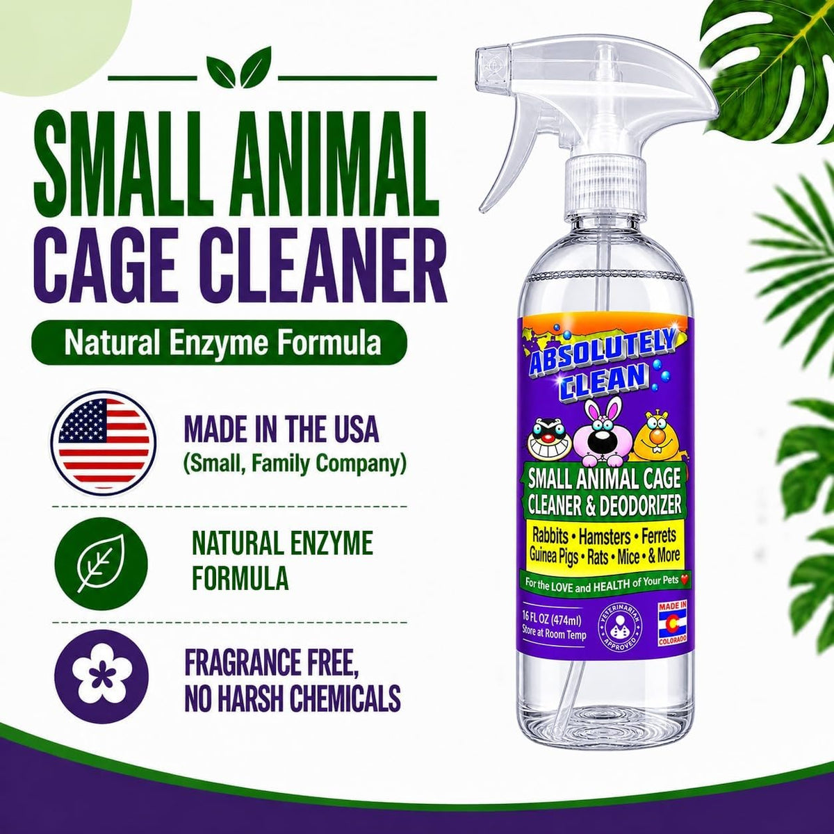 Absolutely Clean Amazing Small Animal Cage Cleaner - 16 Fl Oz (Pack of 1) - image 2