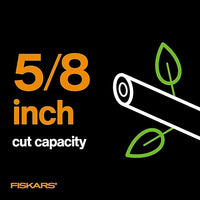Fiskars Bypass Pruning Shears, 5/8-Inch Cut Capacity SoftGrip Hand Pruner for Small Hands, Blade Stays Sharp Through Heavy Use with Rust Resistant, Low-Friction Coating