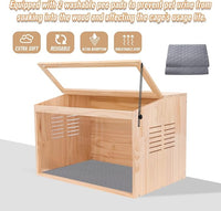 Wooden Hamster Cage,24" Lx16 Wx16 H,Animal Cabinet for Dwarf Syrian Hamsters Degus, Hamster Habitat with Openable Top and Large Acrylic Sheets.