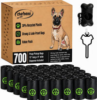 Doggy Poop Bags with Dispenser Dog Waste Pickup Bags Refill Rolls Cat - Black (35 Rolls Unscented)