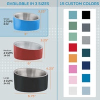 Master Pet Supply Stainless Steel Slanted Dog Cat Food Bowl 24 oz - Bone White / 1 Cup (8 oz) - image 2