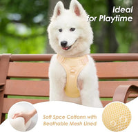 No Pull Dog Harness, Puppy Vest with Front Clip for Small Medium Large Sized Dog(Light Yellow,M)