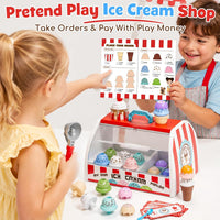Lehoo Castle ice cream counter toy set with cones, scoop, flavors, toppings and play money - view 8