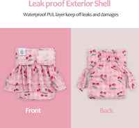 CuteBone Female Dog Diapers with Skirts 3 Pack Reusable Puppy Dresses - Cherry&rainbow&dessert skirts / S - image 4