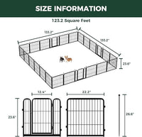 FXW Rollick Unleashed Dog Playpen for Indoor, Yard, RV Camping, 24 inch 24 Panels for Small and Puppy Dogs, Black│Patented