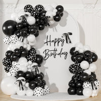 Pink Balloon Arch Kit, 145Pcs Baby Shower Birthday Decor – Fun for Kids & Family - Black White Polka Dot