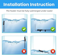 AQUANEAT Aquarium Heater, 100W Fish Tank Heater, Adjustable Submersible Water Thermostat with Digital Thermometer
