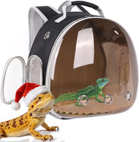 Bearded Dragon Travel Carrier Backpack, Lizard Backpack Carrier - Black / Polarized