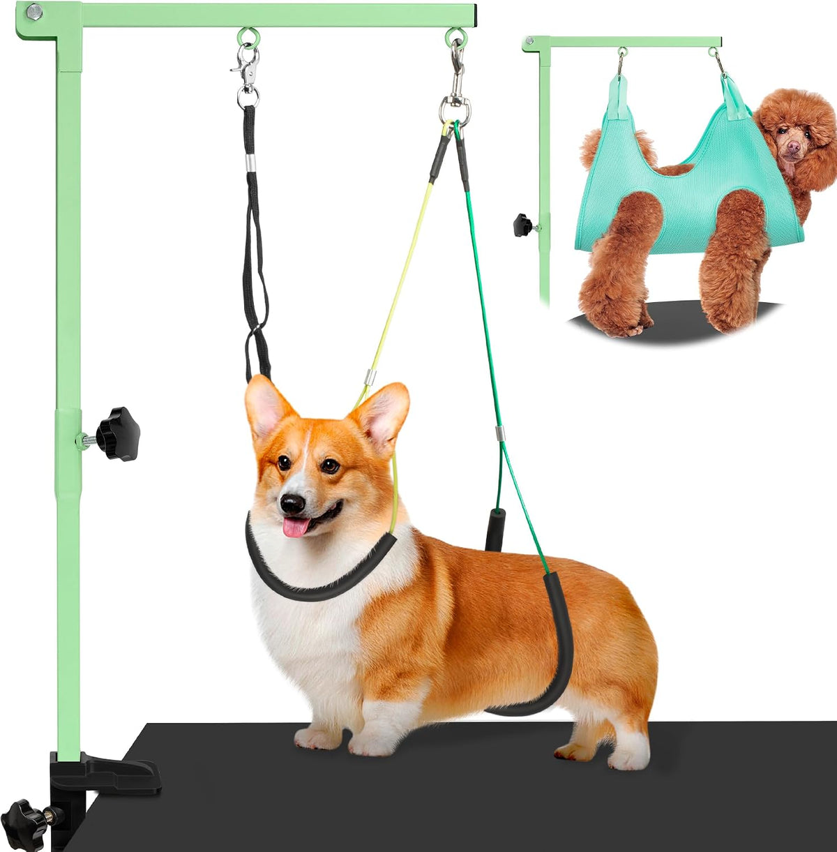 Dog Grooming Arm 35" with Hammock - Green