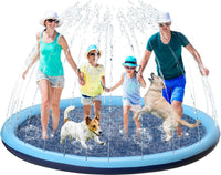 Jasonwell non slip splash pad sprinkler for kids and dogs spraying water in a backyard - view 3