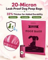 Dog Poop Bags Rolls with Dispenser, Keep Hands Clean 450 Count - 390 Red -Scented - image 3