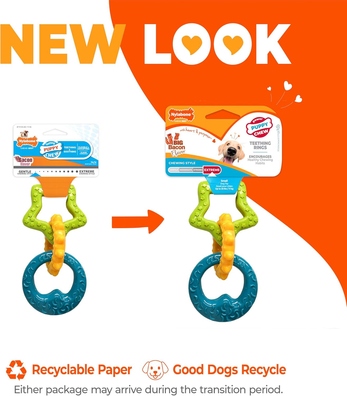 Nylabone Puppy Pacifier Chew Toy - Rings / Small - image 2