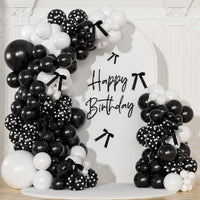 Pink Balloon Arch Kit, 145Pcs Baby Shower Birthday Decor – Fun for Kids & Family - White Black