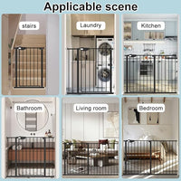 WAOWAO Triple Lock Baby Gate Extra Wide 31.1-35.04" Pressure Mounted Walk Through Swing Auto Close Safety Black Metal Dog Pet Puppy for Stairs,Doorways,Kitchen